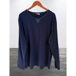 Temperley London Navy Long-Sleeve 100% Cotton Top Size Large